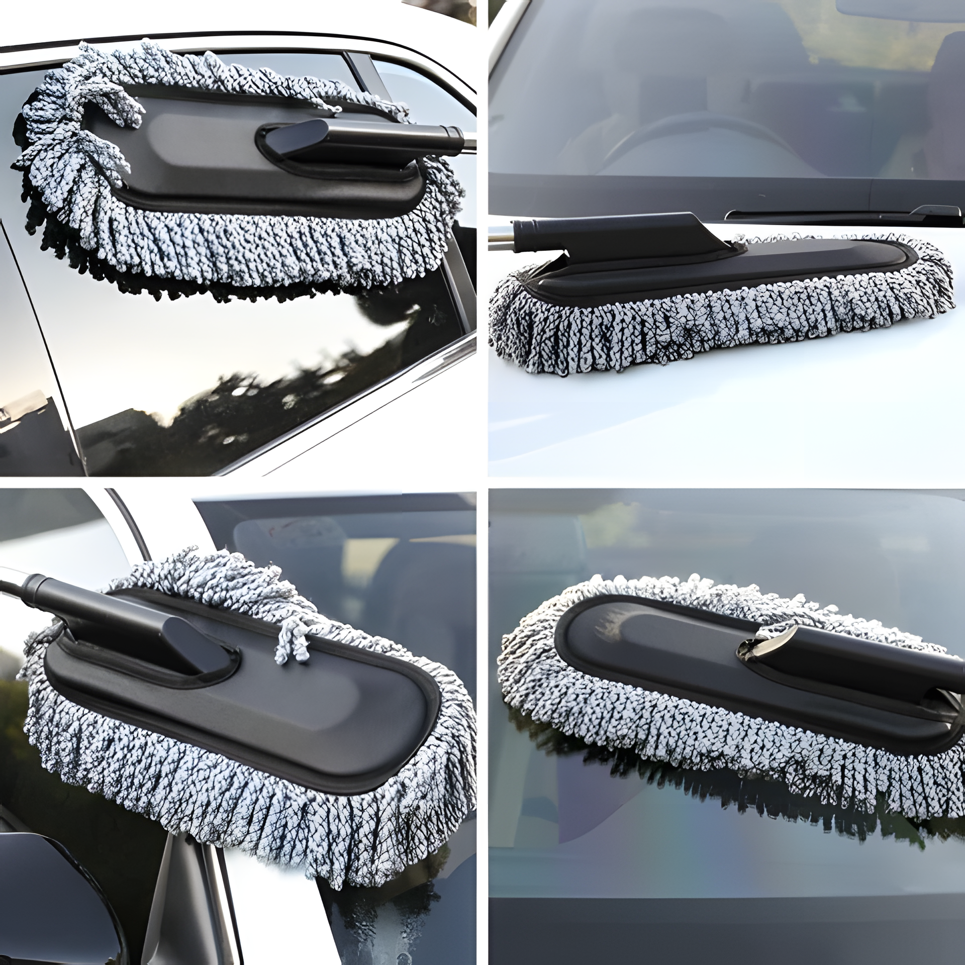 Premium Microfiber Car Duster with Extendable Handle | Scratch-Free & Waterless Cleaning Tool