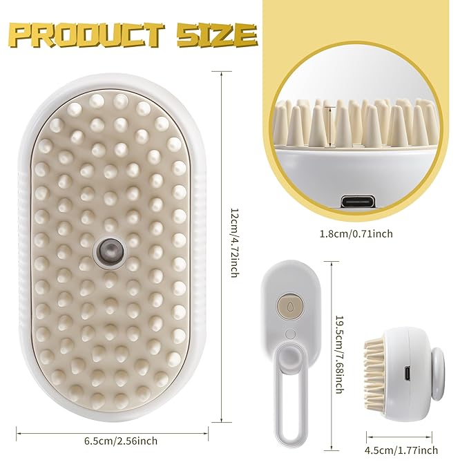 3-in-1 Steam Brush with Steamer - Suitable for Cats, Dogs and All Pets