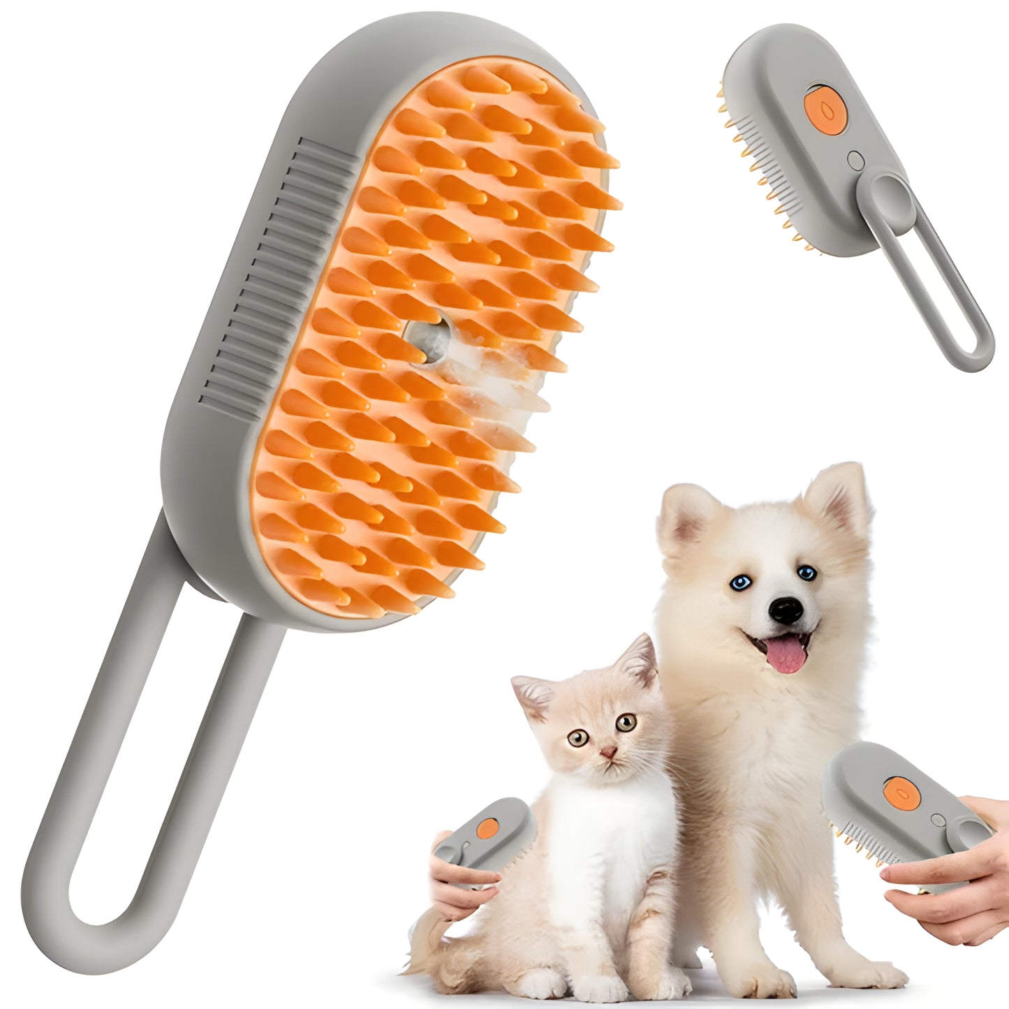 3-in-1 Steam Brush with Steamer - Suitable for Cats, Dogs and All Pets