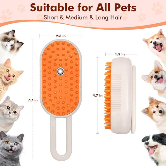 3-in-1 Steam Brush with Steamer - Suitable for Cats, Dogs and All Pets