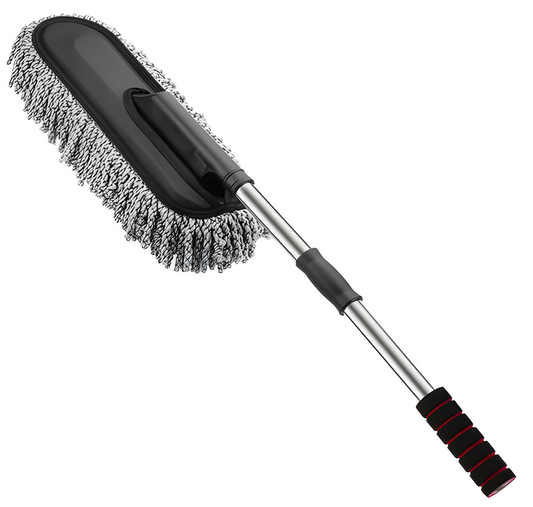Premium Microfiber Car Duster with Extendable Handle | Scratch-Free & Waterless Cleaning Tool